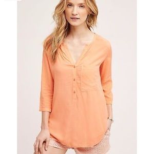 Anthropologie peach tunic